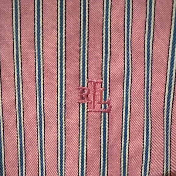 Lauren Ralph Lauren Striped Button Down Shirt in Pink and White - Picture 3 of 6